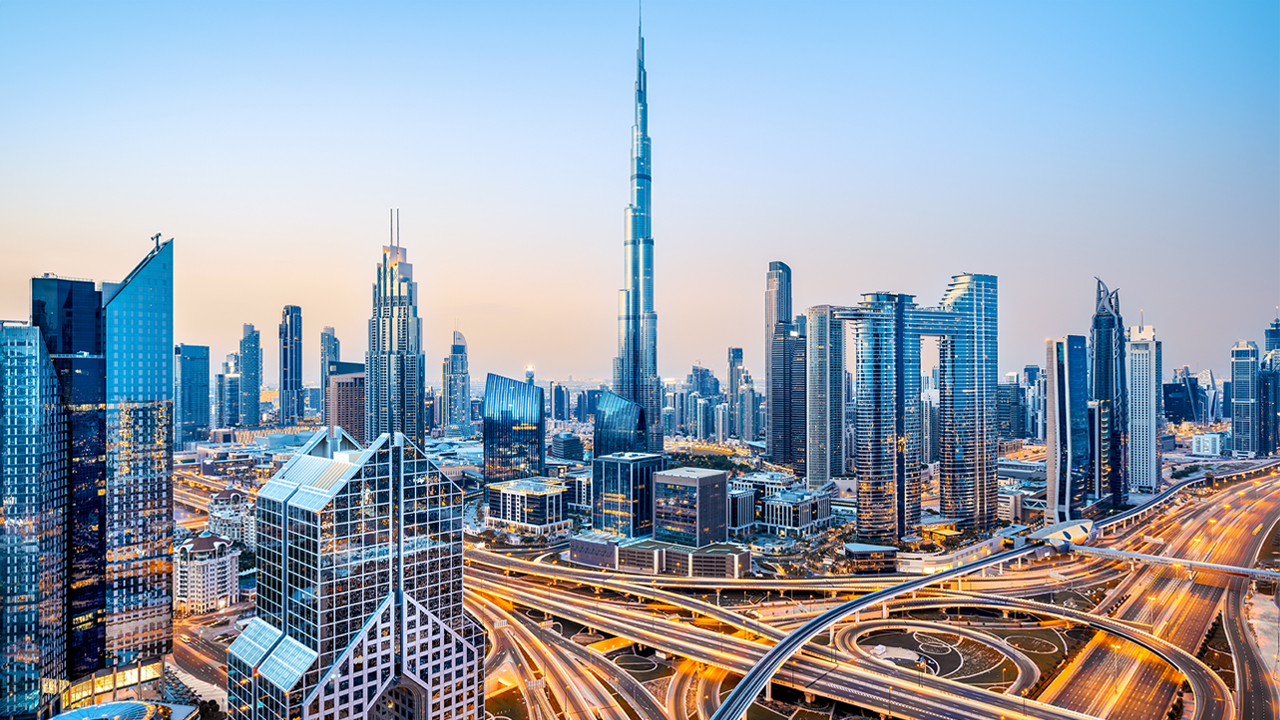 The,Skyline,Of,Dubai,During,Sunrise